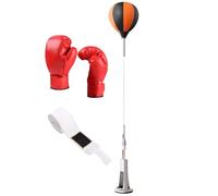 Boxing - Bolsa de reflejo de pie, bolsa de punzonado de pie para adultos, punzonado Reflex Ball Set, Rebote sólido, equipo de fitness, suministros de gimnasio ajustables en altura para aliviar el