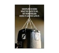 Boxing Discipline Canvas Print - Doing What You Hate Motivational Quote, Inspirational Wall Art for Gym, Home Office & Bedroom(Framed,08x12inch(20x30cm))
