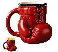 Boxing Glove Mug - Drink Like a Fighter, Funny Coffee Cupss, 3D Red Gloves Shaped Sports Tea Cup, Coffee & Tea Cup Handmade Gift for Boxers and Trainers