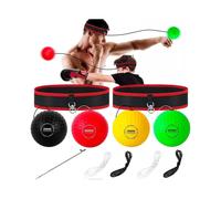 Boxing Reflex Ball Set - 4 Difficulty Level Reflex Balls, 2 Adjustable Headbands, Great for Increasing Punch Speed