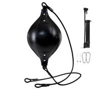 Boxing Speed Bag - PU Leather 33x19x19cm | Portable Double End Punching Ball Reflex Trainer | Adjustable Coordination Exercise Equipment Core Workout Striking Practice For Home Gym Backyard Fitness