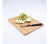 BOXIO - Cutting Board: Tabla de cortar de primera calidad hecha de bambú, 40 x 30 cm encaja perfectamente como tapa de madera para Wash & Toilet - Tabla de cocina grande, madera