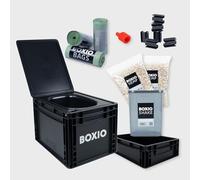 BOXIO Toilet WC portatil Camping, WC Inodoro portatil Completo, sin químicos, Formato Compacto: 30 x 40 x 28 cm, ecologico Inodoro seco Camper