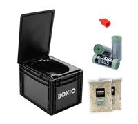 BOXIO Toilet WC portatil Camping, WC Inodoro portatil Completo, sin químicos, Formato Compacto: 30 x 40 x 28 cm, ecologico Inodoro seco Camper
