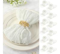 BOXIZ 48 servilletas de gasa verde de 50 x 50 cm, servilletas de mesa de tela de gasa con arrugas, multiusos, a granel para cena, boda, fiesta, decoración del hogar