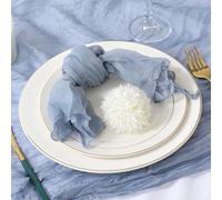 BOXIZ 48 servilletas de gasa verde de 50 x 50 cm, servilletas de mesa de tela de gasa con arrugas, multiusos, a granel para cena, boda, fiesta, decoración del hogar