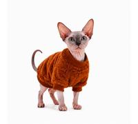 BOXIZ Ropa de gato para gatos, chaleco de forro polar para otoño e invierno, dos patas, compatible con correa, color café, talla XS