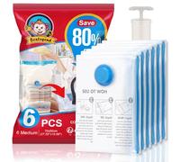 BoxLegend Bolsas Vacío Ropa Bolsas de Vacío para Ropa, 6 Moderado 70x50cm Bolsas Almacenaje Vacío Mudarse Viajar Ahorro Espacio para Guardar Ropa de Cama, Edredones, Almohadas, Mantas, 1 Pompa