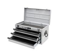 Boxo USA - Caja de herramientas de mano de acero resistente con 3 cajones y sistema de bloqueo (gris Nardo)