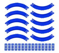 BOXOB 10 Curvas Inclinadas 90 Grados 15 Conectores para Pista Hot Wheels | ABS Azul Piezas Pista Curvas Conectores para Hot Wheels Track Builder Unlimited BHT77/FTL69, Fácil Montaje