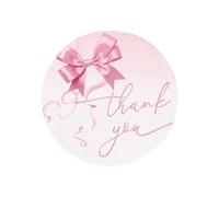 BOXOB 120 Unidades Pegatinas Rosas Lazo Gracias, 5cm Pegatinas Adhesivas Redondas Nudo Lazo Calcomanías Etiquetas para Baby Shower Fiesta de Cumpleaños