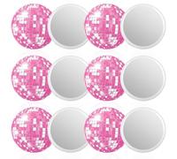 BOXOB 12uds Espejos Compactos con Forma de Bola de Discoteca, 6,9 cm Portátiles Vintage Redondos para Maquillaje de Bolsillo Color Rosa para Fiestas para Mujeres Cumpleaños Viajes Uso Diario
