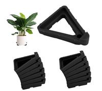 BOXOB 12uds Patas Macetas para Jardineras Exteriores, Elevadores Macetas Almohadillas Pies Macetero Soportes Triangulares Elevación para Mejor Ventilación de Contenedores Jardín Drenaje (Negro)