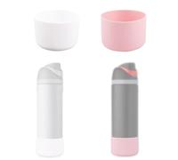 BOXOB 2 Fundas de Silicona para Botellas Owala FreeSip Sway 30 oz y 40 oz, Fundas Protectoras Antideslizantes y Resistentes a Rayones para Accesorios de Vasos Owala (Rosa, Blanco)