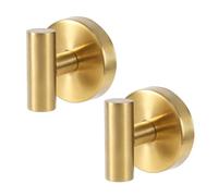 BOXOB 2 Uds Ganchos con Ventosa para Ducha, Acero Inoxidable Ganchos para Toallas de Bañoganchos con Ventosa Ganchos para Toallas de Cocina para Vidrio Espejo Ventana Pared Bata Corona (Dorado)
