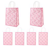 BOXOB 20 Pzs Bolsas de Regalo Fiesta con Lazo Rosa, 21 x 15 cm Bolsas Regalo Papel con Coqueta Rosa Embalaje Dulces Temática Lazo para Novia Cumpleaños Boda Fiesta de Compromiso