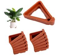 BOXOB 24uds Patas Macetas para Jardineras Interior & Exterior, Elevadores Triangulares Macetas Flores Almohadillas Pies Macetero Soportes Elevadores para Mejor Drenaje Circulación Aire (Naranja)
