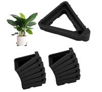 BOXOB 24uds Patas Macetas para Jardineras Interior & Exterior, Elevadores Triangulares Macetas Flores Almohadillas Pies Macetero Soportes Elevadores para Mejor Drenaje Circulación Aire (Negro)