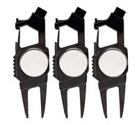 BOXOB 3 Uds 7 en 1 Herramienta para Reparar Césped Golf, Herramienta Reparar Divots con Marcador de Bola Magnético Abridor Botellas Limpiador Ranuras Accesorios de Golf para Hombres y Mujeres