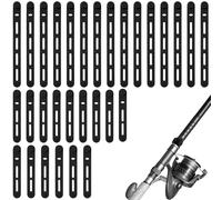 BOXOB 30uds Correas de Silicona para Cañas de Pescar, 2 Tamaños Elásticas Reutilizables Impermeables Bandas Goma para Almacenamiento Atado Cables Pesca con Mosca Spinning Lanzado (Negro)