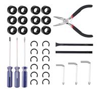 BOXOB 33 Paquetes Kit Reemplazo Rodillos Goma para Cricut Maker, Reemplazo Rodillos de Goma con Abrazaderas de Fijación Llaves Destornilladores Alicates Evita que se Mueva Compatible con Cricut Maker
