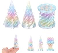 BOXOB 3uds Juguetes Antiestrés de Cono Imposible, Impresos 3D Pirámide Paso Cono Espiral Mini Juguete Ilusión Hilo Vórtice Decoración Escritorio Antiestrés Regalos Novedosos para Niños Adultos Amigos