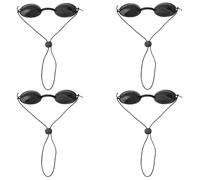 BOXOB 4 Pares Gafas de Broncead, de Luz Roja para Tomar el Sol Terapia Luz LED IPL Gafas Bronceado (Negras)