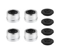 BOXOB 4pcs Tapas de Cubo de Remolque y Tapones de Grasa para Cojinetes, Tapa Antipolvo para Cojinete de Eje de Remolque con 4 Tapones de Goma Adicionales para la Mayoría de los Ejes de 2000 a 3500lb
