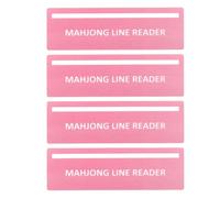 BOXOB 4uds Lectores Líneas de Mahjong, 15,5 x 5 cm Brillantes con Reglas de Mahjong para Principiantes Mamás y Mujeres Jugadoras (Rosa Claro)