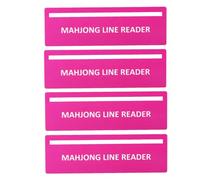 BOXOB 4uds Lectores Líneas de Mahjong, 15,5 x 5 cm Brillantes con Reglas de Mahjong para Principiantes Mamás y Mujeres Jugadoras (Rosa Brillante)