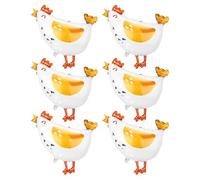 BOXOB 6 Globos de Aluminio Pollo, 65 x 63 cm Globos Grandes Animales de Granja con Patas Decoraciones Creativas para Cumpleaños Infantiles Baby Shower Fiesta Temática Granj