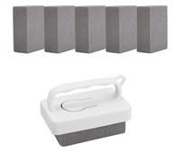 BOXOB 6 Pzs Bloque de Limpieza Piscina con Mango, Piedra Pómez Piscina Ladrillo de Limpieza Barbacoa Piedras Quitamanchas para Baño, Cocina, SPA, Fregadero, Lechada Azulejos, Hormigón
