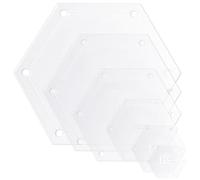 BOXOB 6 Uds Juego Plantillas de Acolchado Patchwork Hexagonales, 1" 1,5" 2" 3" 4" 5" Plantillas de Colcha Acrílica para Patchwork Costura Corte y Manualidades