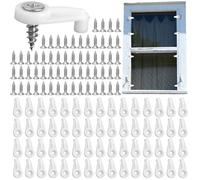 BOXOB 60uds Clips para Mosquiteros de Ventanas, Clips Blancos Ventanas Contra Tormentas con 60 Tornillos Clip de Retención Puertas Vidrio Clip Soporte para Espejos Ventana Puertas Vidrios