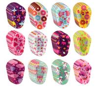 BOXOB 60uds Parches Ojos Coloridos para Niños, No Tejidos Desechables Transpirables Diseños Divertidos Vendajes Adhesivos Ojos para Niñas Niños Ojos-Vagos y Bloqueo de Luz (12 Estilos)