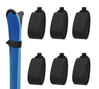 BOXOB 6uds Correas Sujeción Esquí, 48,4x5,4cm Cinta Esquí con Almohadillas Protectoras Ajustables Envoltura Esquí Almacenamiento Esquí para Tablas Bastones Esquí Accesorios (Negro)