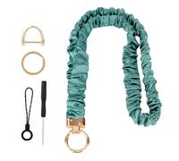 BOXOB Acollador con Cadena Scrunchy Desmontable, Cordón Ajustable para Teléfonos Inteligentes Tarjetas de Identificación Llaves Accesorio Versátil para Mujeres y Hombres (Verde)