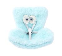 BOXOB Asiento Coche para Muñecas, Silla Seguridad Felpa Cojín Suave y Peludo Lindos Clips Rejilla Aire Coche Sofá Decorativo Azul Decoración Escritorio para Exhibir Muñecas 10-17cm (Ojos Grandes)