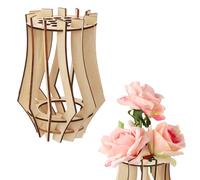 BOXOB Jarrón de Flores de Madera con Forma Rompecabezas, Expositor para Flores Jarrón Rústico Madera Juego Construcción Ramos para Narcisos Tulipanes Rosas Girasoles Lotos
