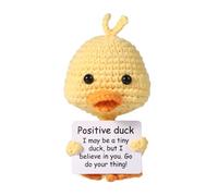 BOXOB Mini Pato Positivo Divertido, Lana Creativa de 10cm Bolsillo Mueca con Tarjeta Lindo Pequeo Ganchillo Juguete Tejido para Regalo Cumpleaos Decoración de Fiesta