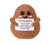 BOXOB Patata Positiva Divertida, 9cm Mini Patata Positiva Divertida Muñeca con Gran Trasero Lindo Juguete de Patata de Punto con Tarjeta Positiva Boca para el Hogar Oficina Cumpleaños Decoración