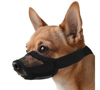 BOXOB Suave Malla Bozal para Perros Pequeños, Transpirable Protector Bucal Ajustable Bozal Tipo Cesta Perros Antimordeduras Antiladridos Antimordiscos para Aseo Entrenamiento y Paseos de Mascotas