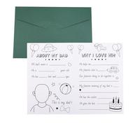 BOXOB Tarjeta del Día Padre, Rellena el Espacio en Blanco Escribe y Colorea Exquisita Tarjeta del Día Padre con Sobre Manualidades DIY un Regalo Significativo para Papá Abuelo y Padrino