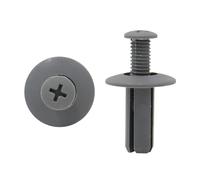 Boxonly 100 remaches de plástico gris de 8 mm con agujero de 8 mm, clips de retención universales para parachoques de coche, cubierta de motor, surtido de cierres de nailon para reparación interior y