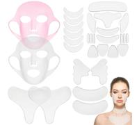 boxoon 32 parches de silicona antiarrugas, almohadillas para la cara, frente, pecho, cuello, arrugas, cuidado de la piel, removedor de línea y kit de máscara facial, cómodo juego suave y