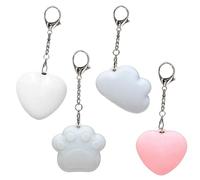 boxoon 4 llaveros de luz con sensor táctil, mini luz recargable por USB con bonito corazón, pata de gato y formas de nube, para bolso, llaves, decoración de dormitorio, ideas de regalo
