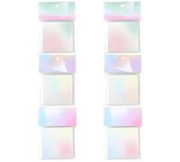 boxoon 600 blocs de notas estéticas para diario, 6 blocs de notas adhesivas degradadas, 8 x 8 cm, coloridas notas de papel cuadradas, ilusiones románticas para oficina, estudiantes, álbumes de