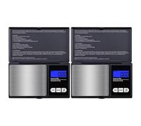 boxoon Báscula digital portátil de alta precisión para joyas y alimentos, mini báscula de bolsillo de 200 G/0,01 G, pantalla LCD con función de tara