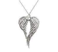boxoon Collar de corazón con alas de ángel, colgante de textura de plumas con dije de corazón grabado "I Love You", joyería de aleación chapada en plata, pieza de moda para mujeres, regalo para seres