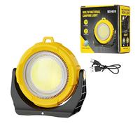 boxoon Luz de trabajo recargable, reflector amarillo de 900 mAh, portátil con fuerte fuerza de fijación, carcasa ABS, ajustable a 180°, emergencia para exteriores, reparación, tareas